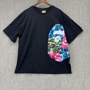 A Bathing Ape T-Shirt Mens  3XL Multi Camo Big Head Black Short Sleeve